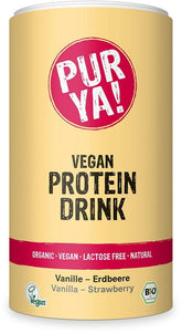 Proteindrink mit Vanillegeschmack mit Erdbeere BIO 550 g - PUR YA!
